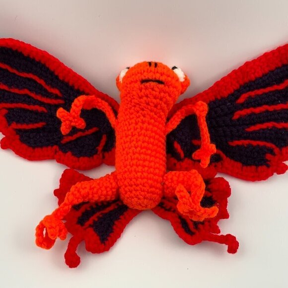 Handmade Crochet Flying Draco Stuffed Toy - Picture 4 of 8